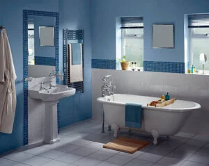 Natural stone and wood interior materials