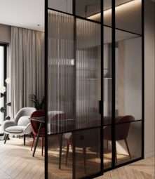 fluted glass partitions