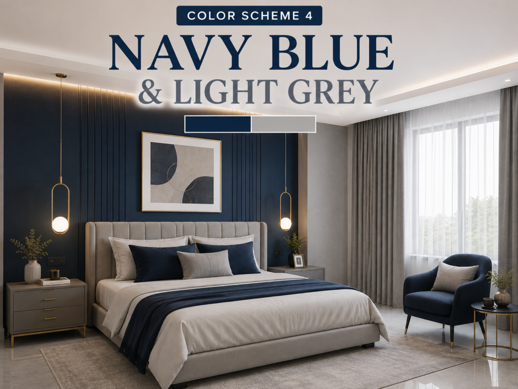 Navy Blue and Light Grey